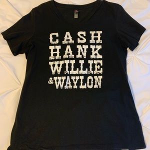 Women’s Cash Hank Willie and Waylon tee